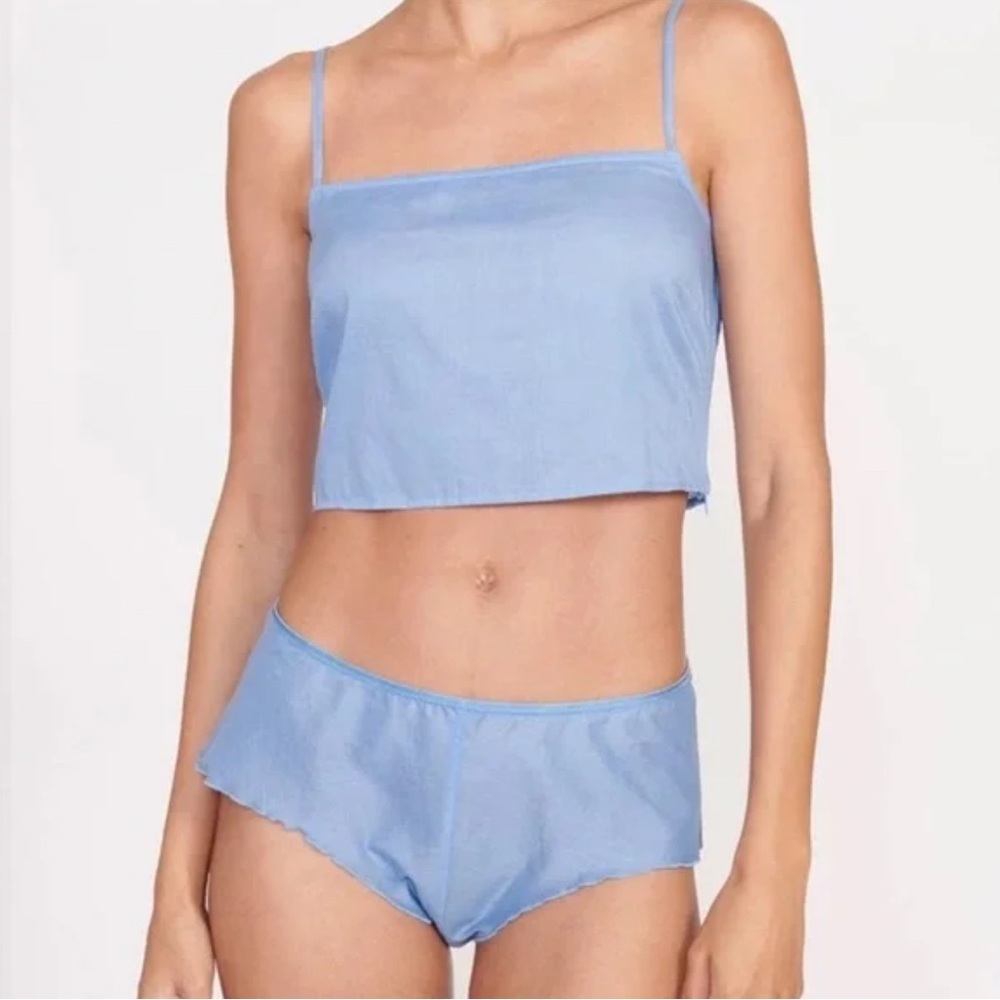 NWT Staud Matching SET 2 Pieces - Shoshana Short and Loveina Top in Azure Blue